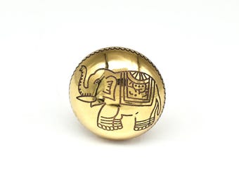 Tirador de elefante de latón, tirador dorado para cajón de muebles (juego de 1)