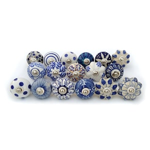 blue and white knobs cupboard for drawers and cabinets  available in different design