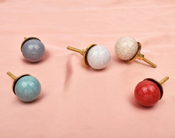 Vintage Floral Ceramic Cabinet Pull for Dresser Doors and Shabby Chic Furniture Hardware (Set of 1 Knob)