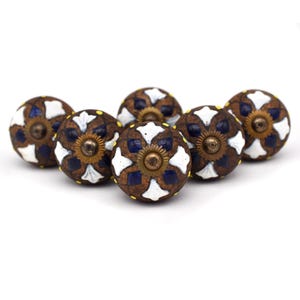 Perillas de cerámica coloridas pintadas a mano para gabinetes, tiradores de cajones llamativos y herrajes para puertas de cocina (juego de 1 perilla).