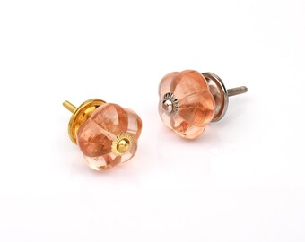 Vintage Fluted Pink Glass Cabinet Knobs (Set of 1 Knob)