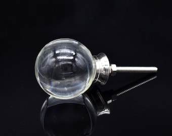 Classic round knob Clear Glass: Modern Crystal Cabinet 1.5" Drawer Pull(Set of 1 Knob)
