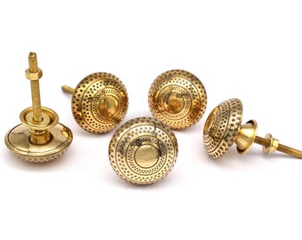 Pomelli in ottone dorato fatti a mano, ferramenta per mobili classica (set di 1 pomello)