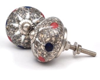 Pomello per cassetto in ceramica a mosaico, artigianato artistico, marrone (set da 1 pomello)