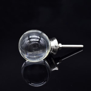Crystal Glass Cabinet Knob: Round Dresser Drawer Pull