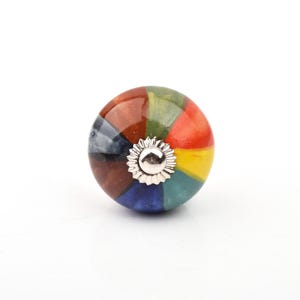 Hand-Painted Ceramic Drawer Knob: Colorful Nursery Decor, 4cm(Set of 1 Knob)