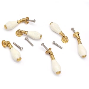 Vintage farmhouse style handles pulls for Cabinet White pulls Knobs rustic Drawer Knob White knob hardware