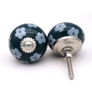 Black & Grey Ceramic Knobs Kitchen Cabinet Drawer Knobs Hardware Knobs Handmade Knobs Cabinet Knobs Ceramic Door Knobs