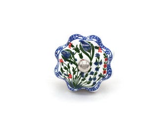 Cabinet pulls Blue Floral Ceramic Pumpkin Drawer Knob, Vintage Style(Set of 1 Knob)