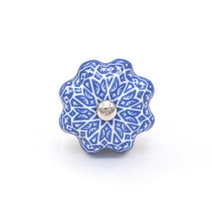 Ceramic Pumpkin Cabinet Knob: White & Turquoise Melon Drawer Pull