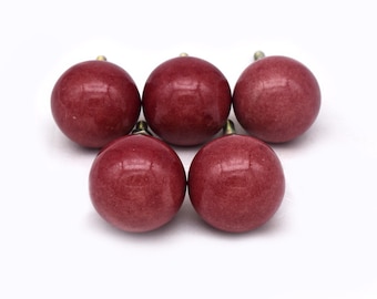 Round Ceramic Cabinet Knobs Brown Dresser Knob, Pure Brown ball knob, Custom Engraved Brown ball pull, Wardrobe Pull, Modern ceramic knobs