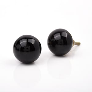 Minimalist Matte Black Ceramic Spherical Knob (Set of 1 Knob)