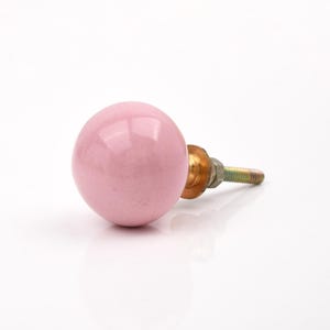 Pastellrosa Keramik-Kugelgriff, modern, einfarbig, für Kommodenschubladen (1 Stück)