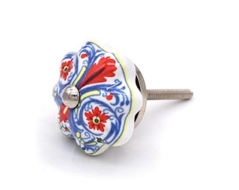 Hand-Painted Ceramic Pumpkin Knob: Colorful Children's Room Decor(Set of 1 Knob)