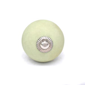 Green Ceramic Cabinet Knob, Vintage Kitchen Hardware(Set of 1 Knob)