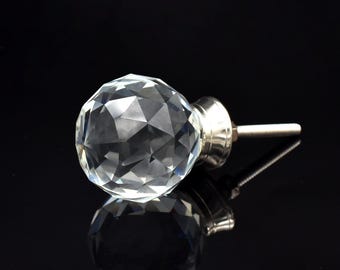 Cabinet Knobs Clear Glass Handle: Retro Victorian Style Drawer Pull(Set of 1 Knob)