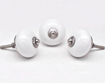 Assortiment de boutons d'armoire en céramique, matériel peint à la main (Ensemble de 1 bouton)