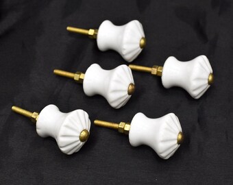 Hand-Painted Cabinet Ceramics Knob: Dried Pumpkin & Wildflower Designs(Set of 1 Knob)