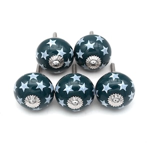 Dark Green Plants Ceramic Knobs, Drawer Knobs, Nursery knobs, Dresser Pull Handles, Wardrobe pulls, Kitchen knobs, knobs for drawers