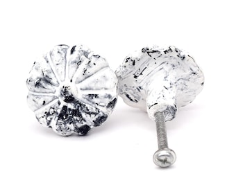 Victorian Style Knob: Antique Brass Collar, Cast Iron(Set of 1 Knob)