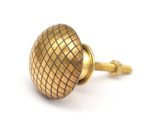 Massief messing kastknop: goudkleurige ronde keukenkast (set van 1 knop)