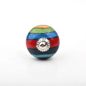 Mosaic Ceramic Cabinet Knob: Vibrant Hand-Painted Drawer Pull