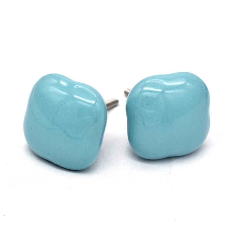 Solid Blue Color Knobs, Custom painted children's knobs, Blue/Teal dresser knobs, blue colored dresser pulls. Blue nursery dresser knobs