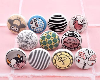 Białe ceramiczne gałki do szafek: ozdobne uchwyty do szafek w kształcie kwiatów do pokoju dziecięcego (zestaw 1 gałki)