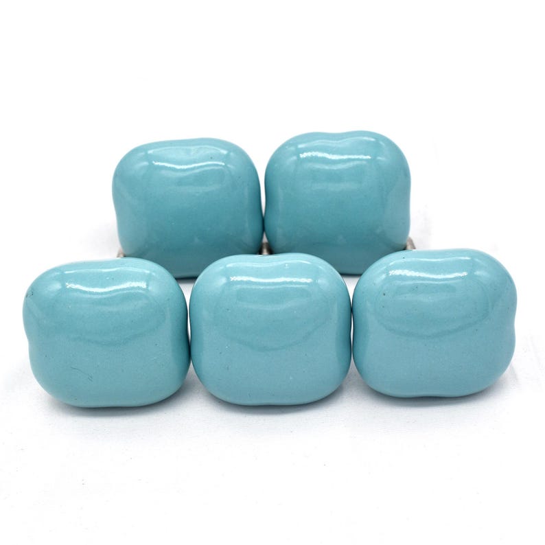 Solid Blue Color Knobs, Custom painted children's knobs, Blue/Teal dresser knobs, blue colored dresser pulls. Blue nursery dresser knobs