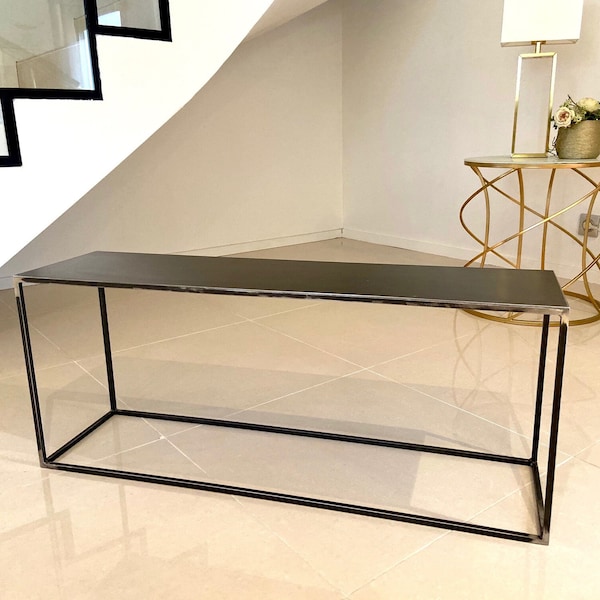 Banco industrial al final de la cama / mueble para TV de metal