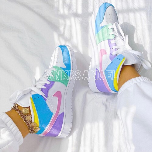 jordan 1 mid multicolor women's