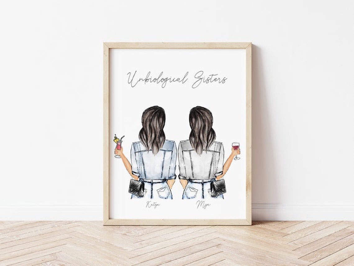 Personalized Wall Art Best Friends Customizable Sisters | Etsy