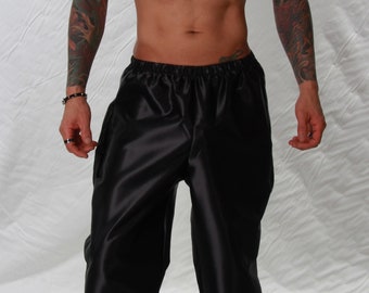 Polyester Satin Bed/Lounge Pants - Sizes Small to 4XL - Black