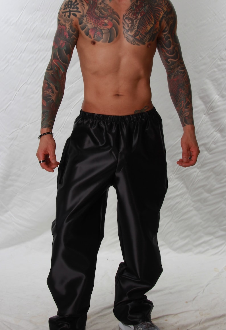 Polyester Satin Bed/Lounge Pants Sizes Small to 4XL Black imagem 1