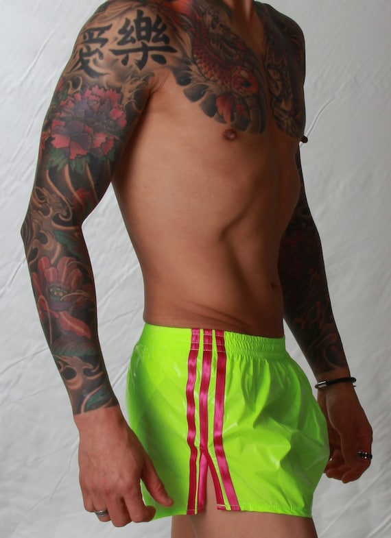 Gloss PU Nylon Retro Football Shorts 