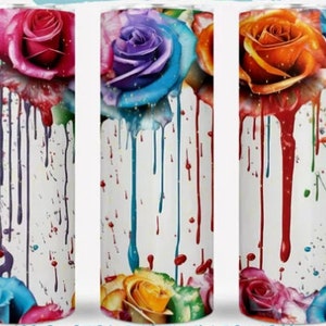 Colorful Rose Paint, tumbler