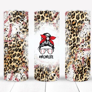 Baseball Mom Leopard print tumbler