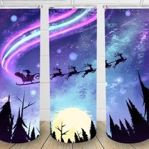Northern Light and Santa&#39;s Sleigh tumbler