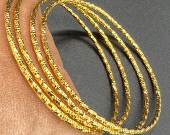 Vintage 18K Rose Gold Filled Twist Bangle Bracelet – Extra Large 75mm, Handmade From Australia