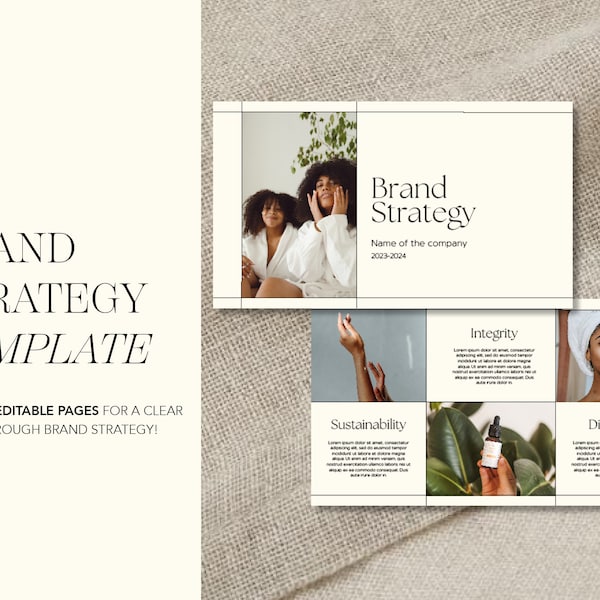 Brand Strategy Template | Canva Template | Brand Strategy Workbook | Editable Template |  Brand designer template | English version