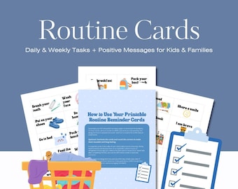 Routine Reminder Cards Printable – Daily & Weekly Tasks + Positive Messages for Families