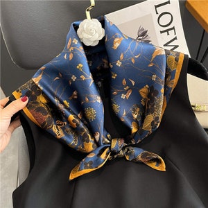 Autumn Leaves 68cm 100% Silk Scarf, Women's Scarf, Fashion Scarf, Bandana, Headband, Scrunchie, Bag Accessory, Virginia Blossoms