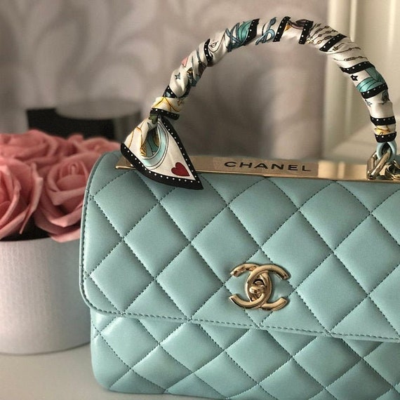 Chanel Blue Leather CC Slim Belt 90CM Chanel | The Luxury Closet
