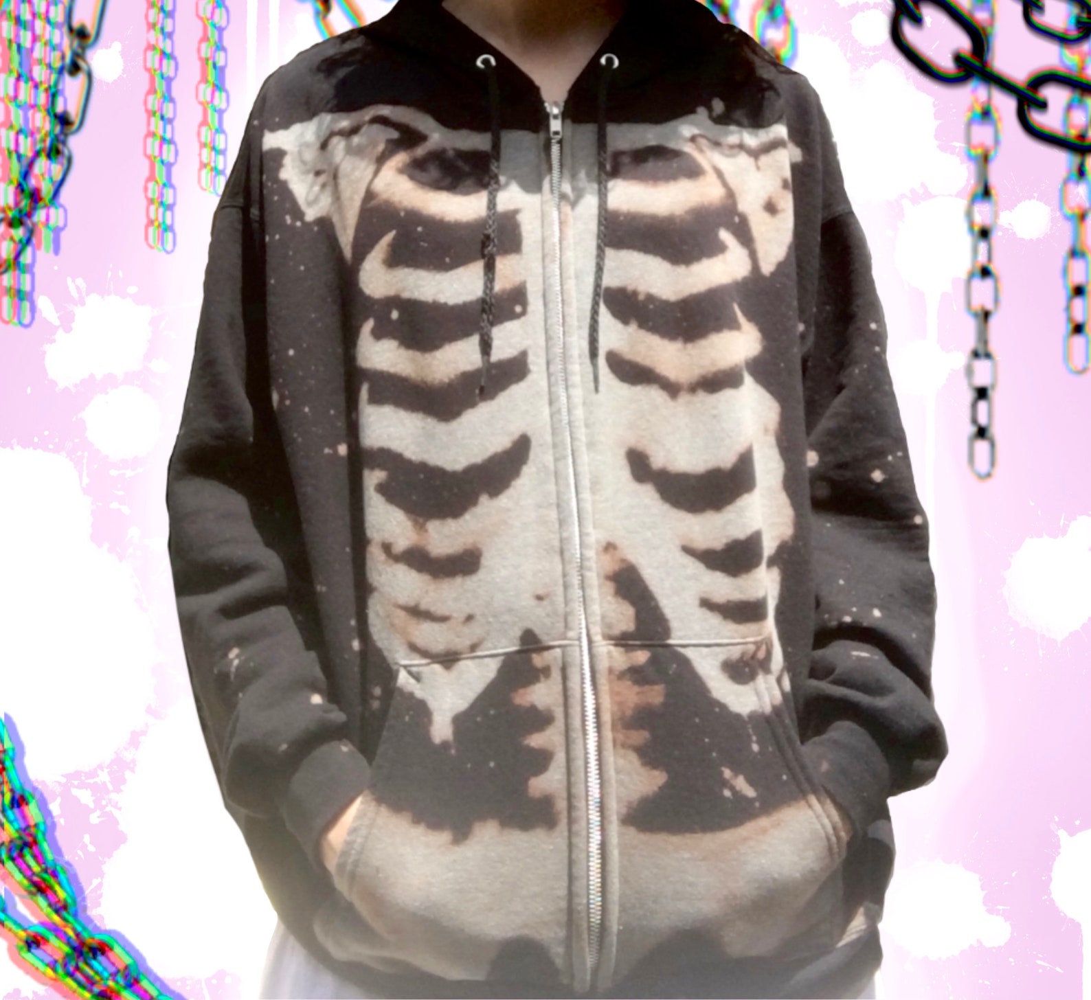 Skeleton hoodie rust фото 9