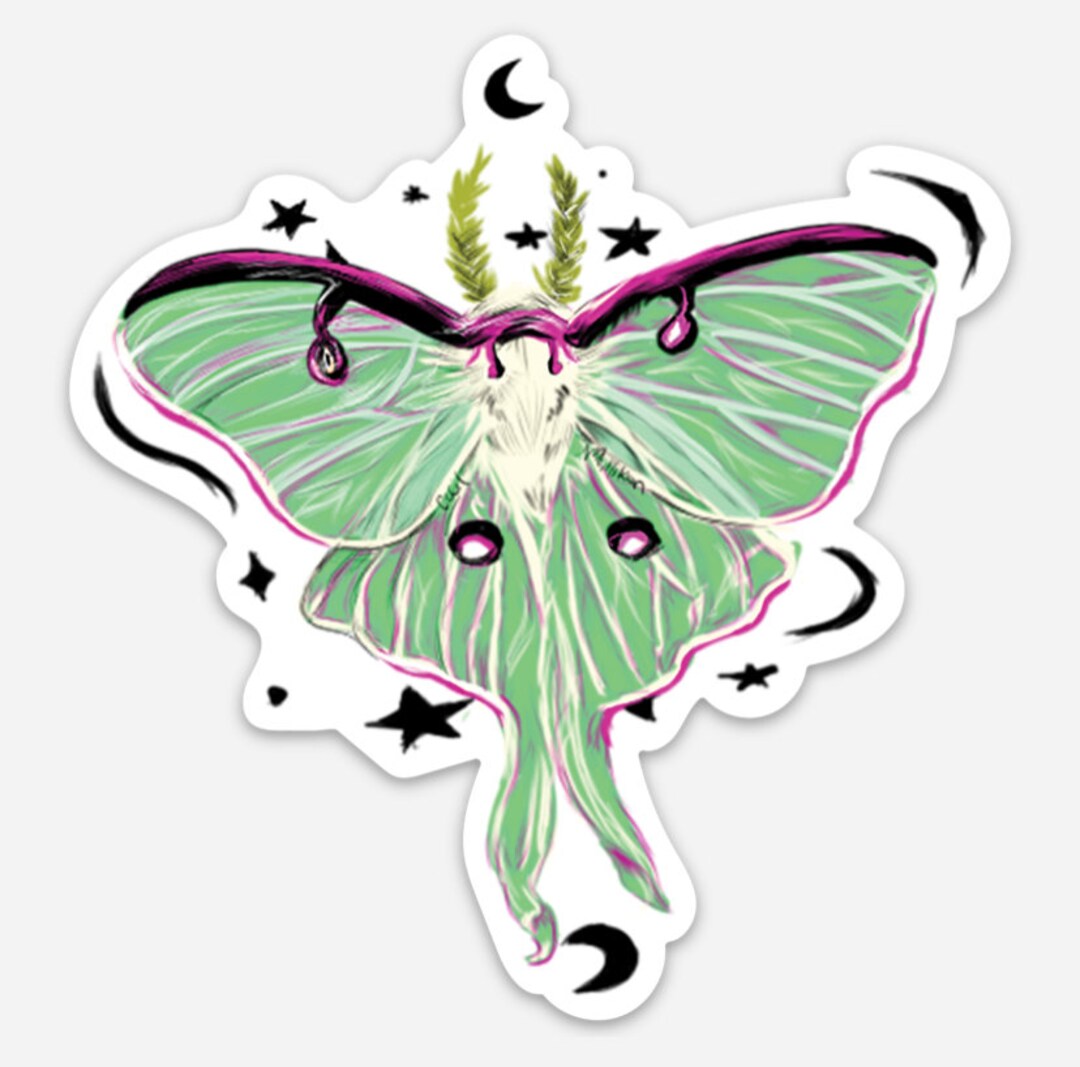 Luna Moth Sticker - Etsy