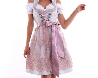 Dirndl Zeina - Oktoberfest-Traditional Dress 3-Piece Size 34 to 52 (included blouse&apron)