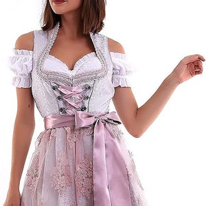 ZMK Dirndl Grau- Oktoberfest-Tachten Germany Dress 3-Piece Size 34 to 52