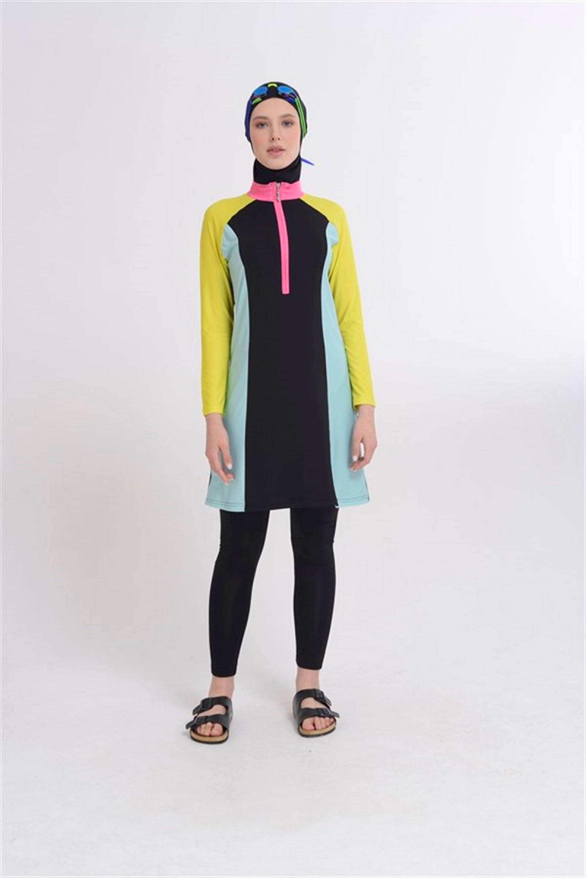 Burkini Muçulmano Feminino Wowdecor 3 Peças - Manga Comprida Modesto Para Natação
