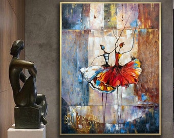 Large Ballerina Wall Art Abstract Ballet Dancer Print Ballet Canvas Wall Art Modern Ballerina Decor 30x40 Modern Abstract Dancing Art Print