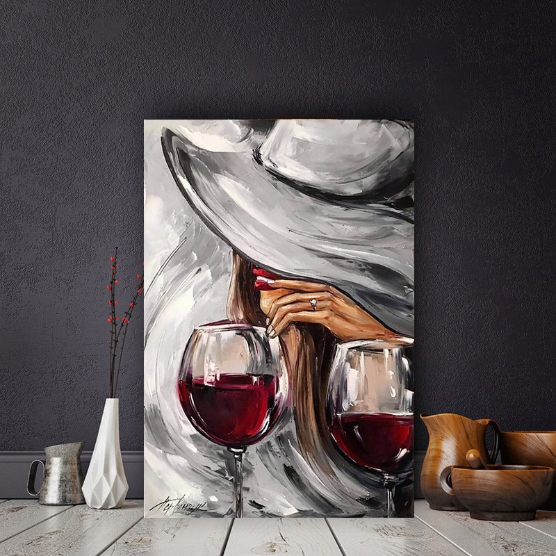 Girl With Wine Glasses Art Print Alcohol Wall Art Woman Print Art Printed Wine  Glass Poster Modern Woman Canvas Wall Art Wine Lovers Gift - Etsy